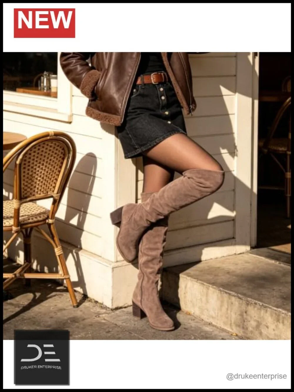 Women's Over the Knee Boots Faux Suede Block Heel Side Zip